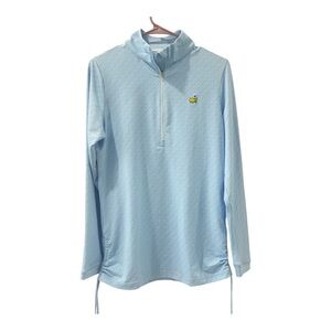 RARE FIND Magnolia Lane Tech 1/4 Zip Masters Golf Blue Print Top Size M